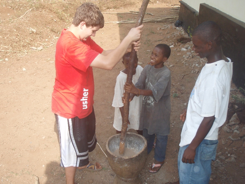 Pounding Millet in Sierra Leone